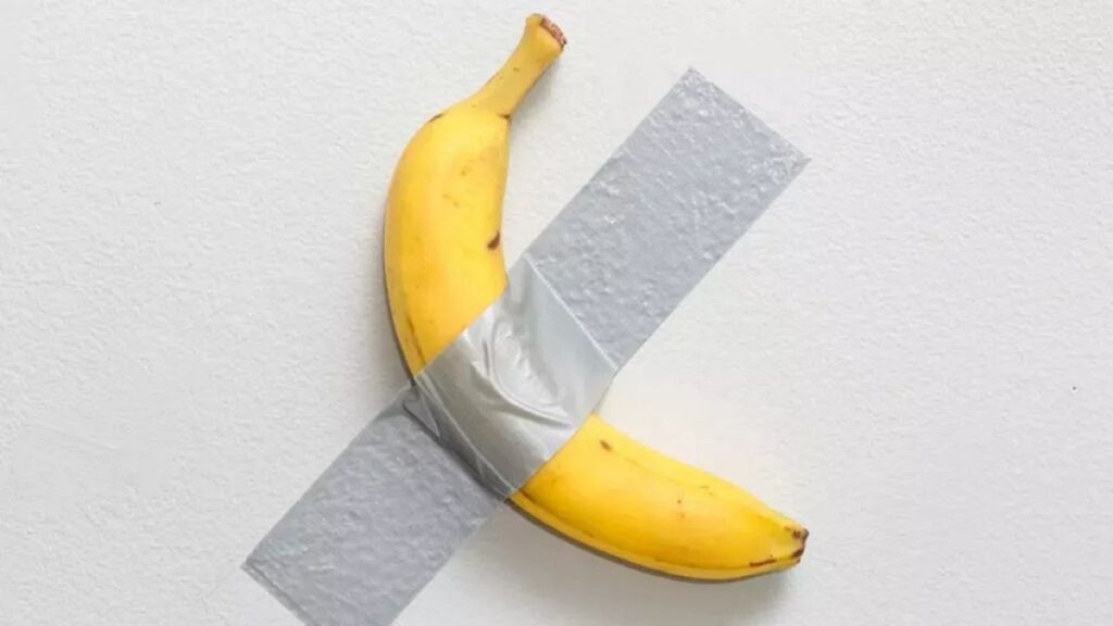 Is it an art or a useful snack? Someone ate a caterian "comedian" banana (again)