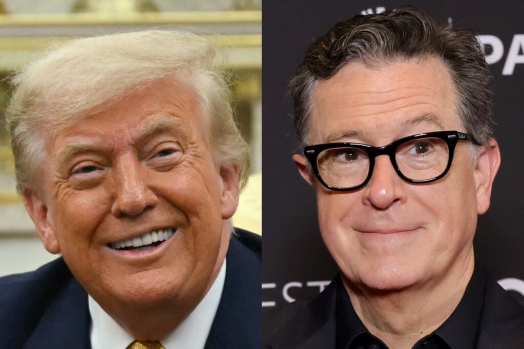 Stephen Colbert laughs at Trump’s strange Epstein comment