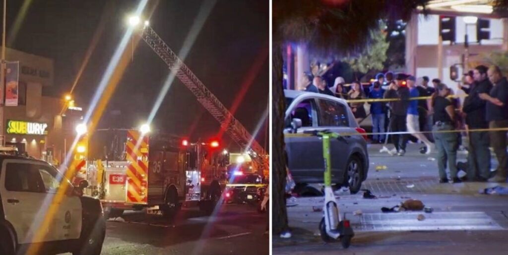 Santa Monica Boulevard horror car plows into crowds