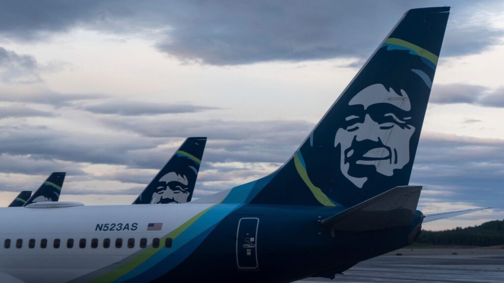 File image of Alaska Airlines planes. Pic: AP/Jenny Kane
