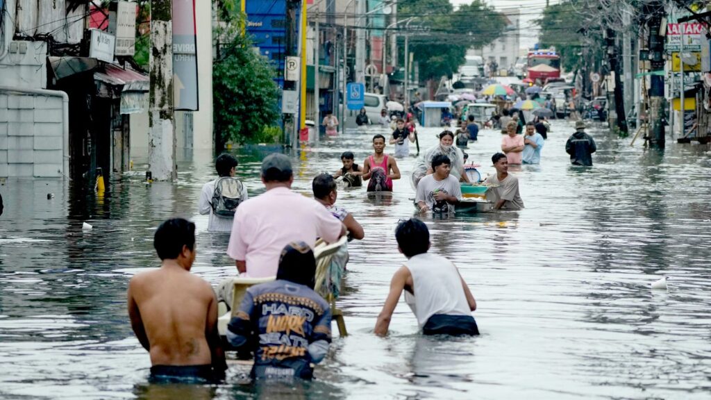 Dozens of people died when the storm cleaned the Philippines
