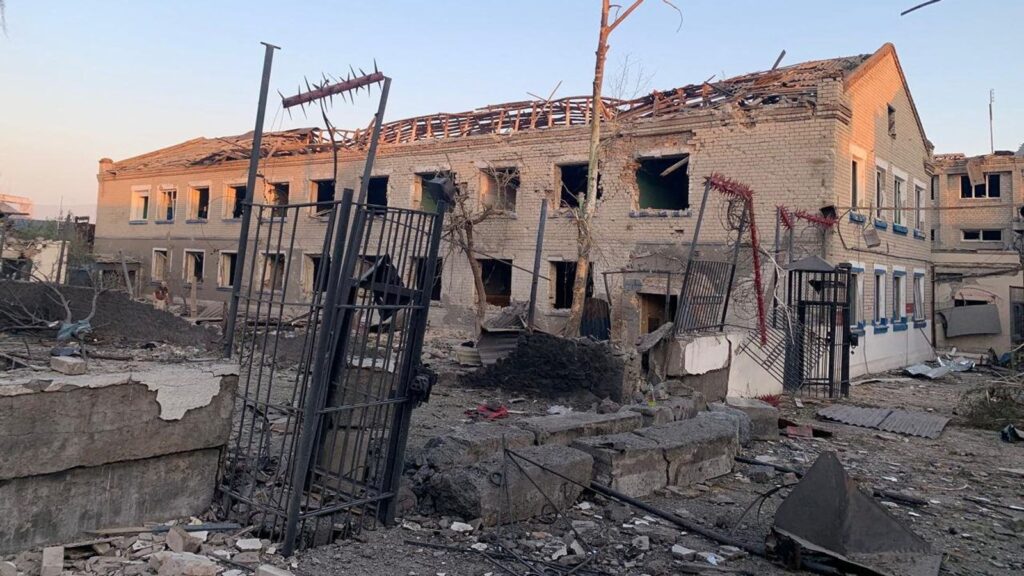 Ukraine - A view of the penal colony hit by a Russian air strike in Zaporizhzhia region, July 29, 2025. MANDATORY CREDIT - State Penitentiar